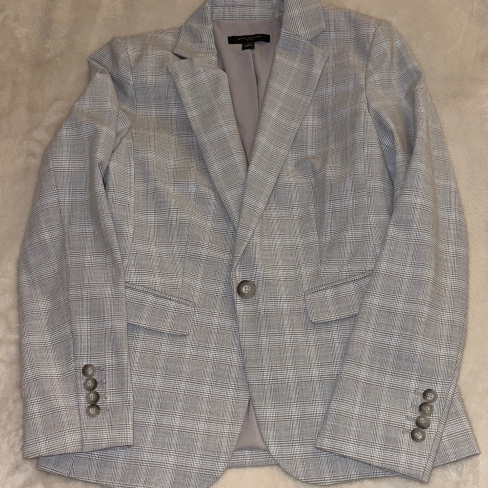 Calvin Klein Gray Plaid Blazer